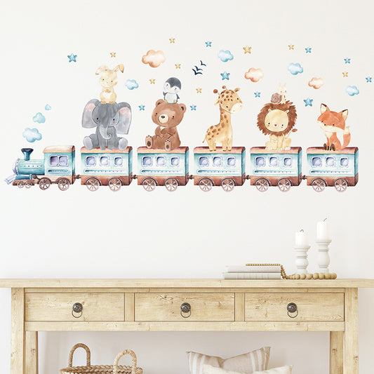 Väggklistermärken med söta tecknade djur för barnrum