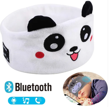 Bluetooth-headset med djurmotiv och sömnmask